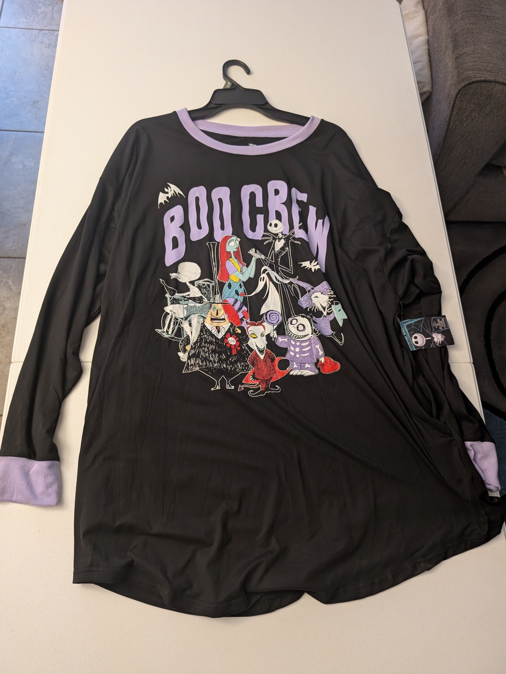 Boo Crew Long Sleeve Night Shirt Nightmare Before Christmas